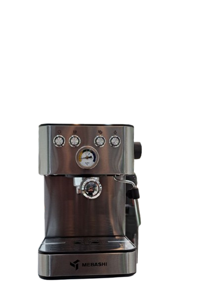 اسپرسو ساز مباشی MEBASHI مدل ME-ECM2109 با بدنه استیل و نازل بخار چرخشی